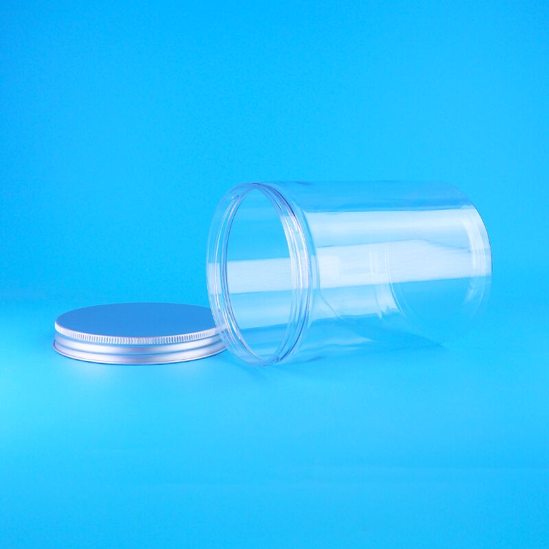 Szerokoustne czerwone popcorn z oliwek kolorowe przezroczyste PET Żywnościowy słoik śrubkowy płaska pokrywa