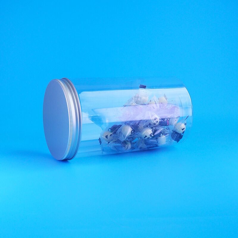 Przezroczyste, spożywcze, suszone owoce, chrupiące orzeszki ziemne, herbatniki, okrągłe słoiki PET, zakrętki