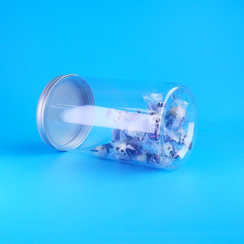 Przejrzyste, nieprzepuszczalne ciasteczka z piersią, ciasteczka z żurawką, ziarno melonu, okrągłe słoiki z PET.