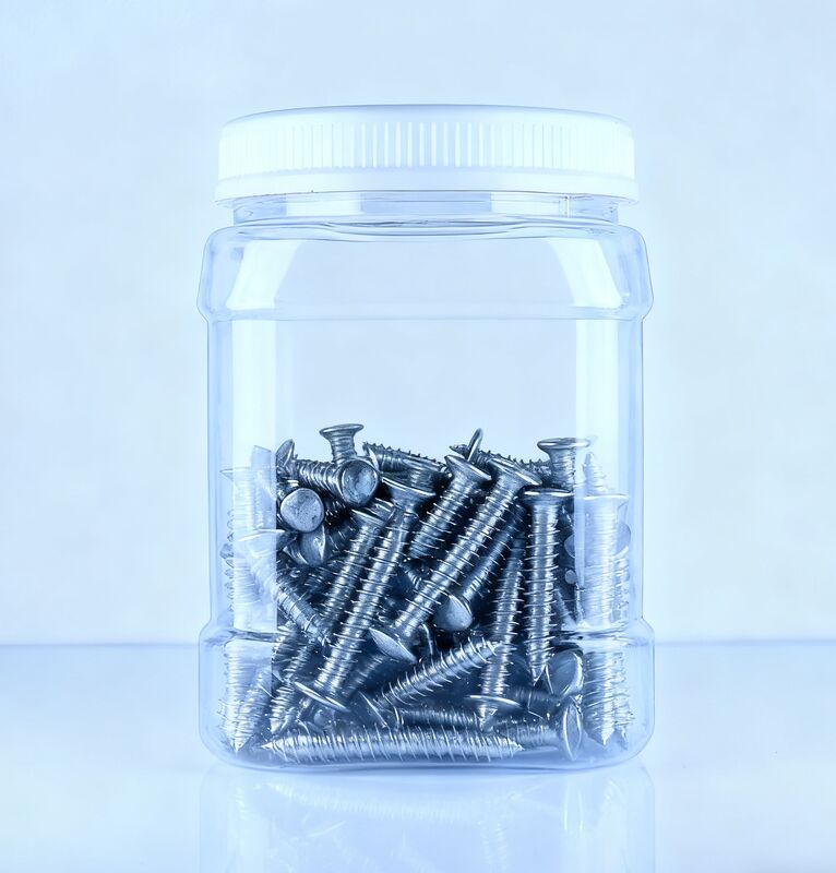 Słoik plastikowy PET kwadratowy z przezroczystą białą pokrywką na skórkę mandarynki i kasztany jadalne, przeznaczony do kontaktu z żywnością