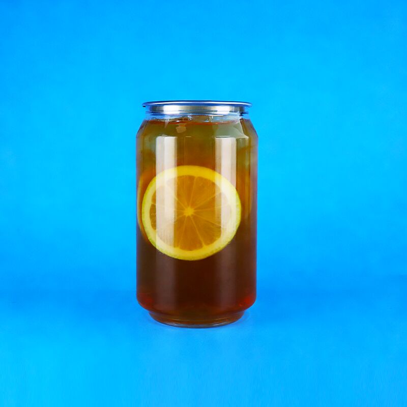 330 ml Łatwo otwarte pokrywa Przejrzyste plastikowe puszki PET klasy spożywczej do kawy