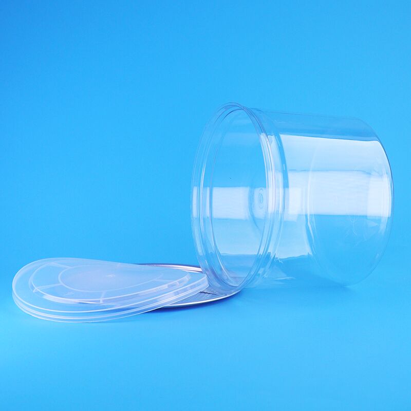 Well Sealing Clear PET Plastic Can With Easy Open Lid For Dried Fruits Candy Food Packaging Solutions