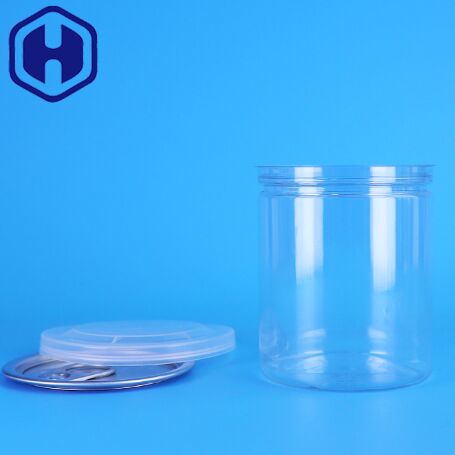 Dobrze uszczelniający Niestandardowy projekt Łatwy otwarty pokrywka Mała przezroczysta PET plastikowa puszka dla orzechów Żywność dla dzieci