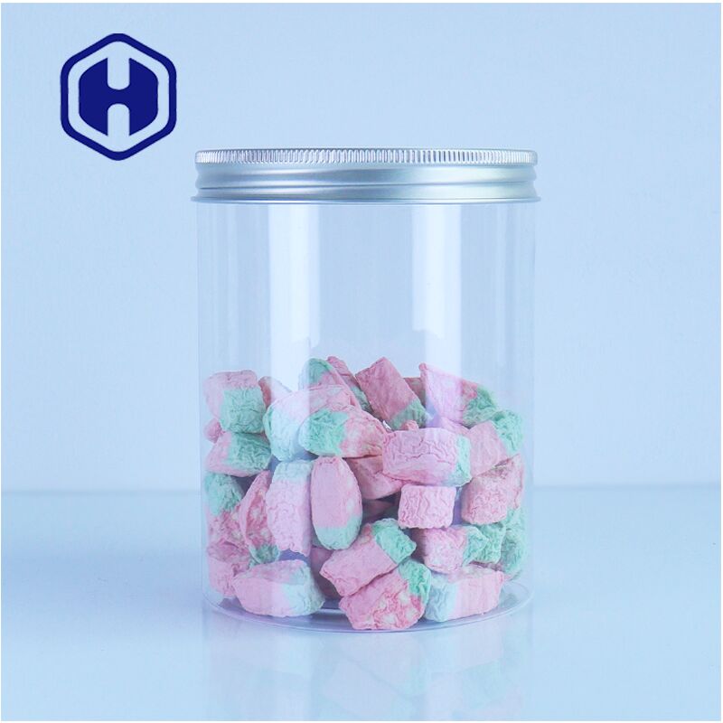 Premium Food Clear PET Jars Aluminiowe pokrywy do ciasteczek cukierniczych Bezpieczne, łatwe do wylania