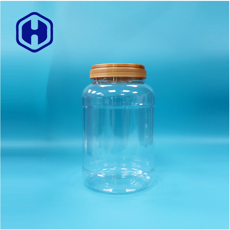 BPA Free Handle Cap Transparent Round Wide Mouth PET Plastic Milk Powder Spoon Jar