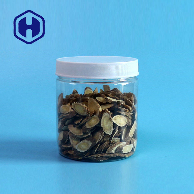 Okrągłe 510 ml 87 mm Szczelne plastikowe słoiki z cukrem do żucia Słoiki do przechowywania PET