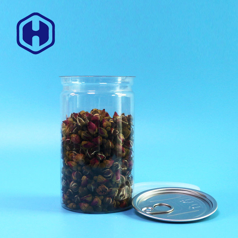 Okrągła 16,9 uncji Łatwo otwierana plastikowa puszka PET 500 ml na przekąski Suche jagody Orzeszki ziemne