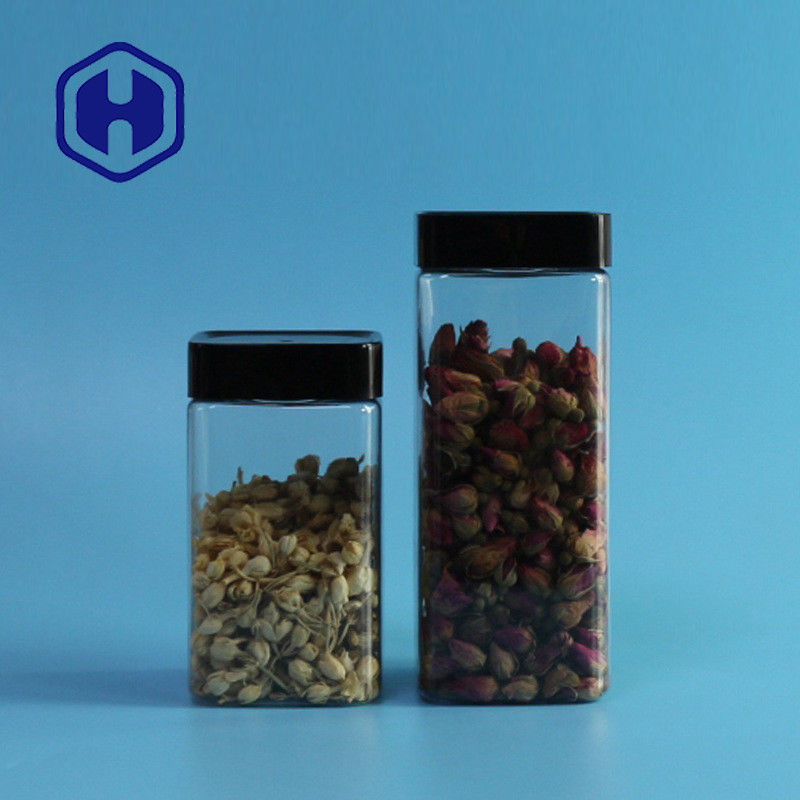 Wyczyść pusty szczelny plastikowy słoik Herbatniki Opakowanie ryżu 555 ml Food Square PET Jar