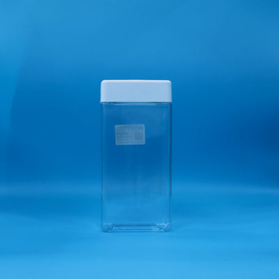 Łatwe Otwórz Przejrzystość Żywność PET kwadratowe plastikowe słodycze ciasteczka słoik Biały plastikowy pokrywkę