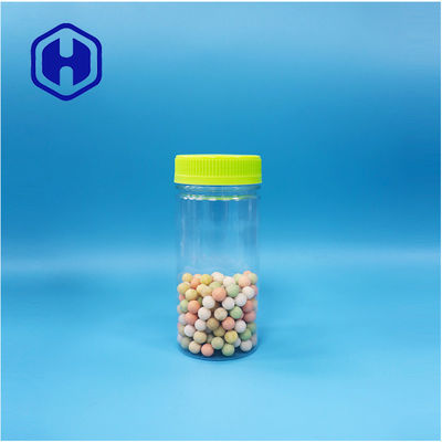 Okrągłe, przejrzyste produkty spożywcze, plastikowe cukierki prezentów, orzechy cukrowe, słoiki PET