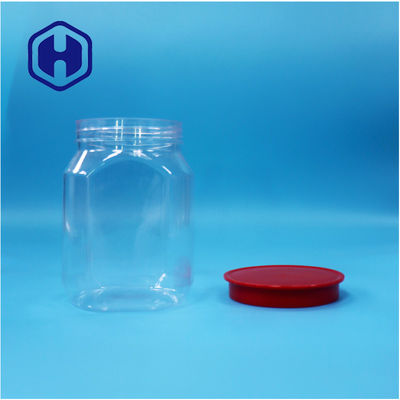 Przejrzysty sześciokątny Unikalny kształt Plastikowe ciasteczka Piernik Cukierki Babka Żywność słoik