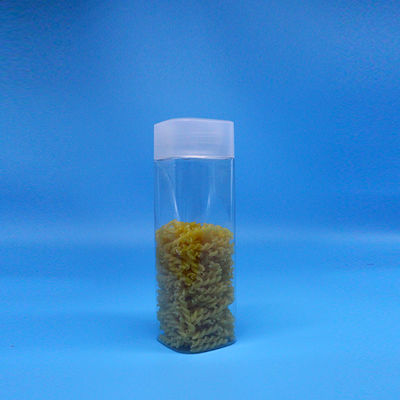 Szerszy usta 600 ml przekąski żywności słodycze przezroczyste kwadratowe PET plastikowe słoiki płaskie pokrywy