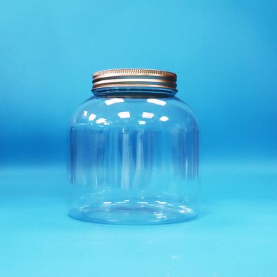 Ekologiczne, przezroczyste plastikowe słoiki PET do cukierków i codziennej żywności z aluminiowymi zakrętkami