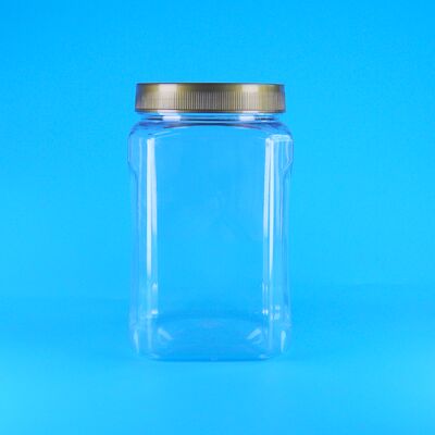 PET kształt kwadratowy przezroczysta brązowa pokrywa plastikowa ciasteczka klasy spożywczej migdał