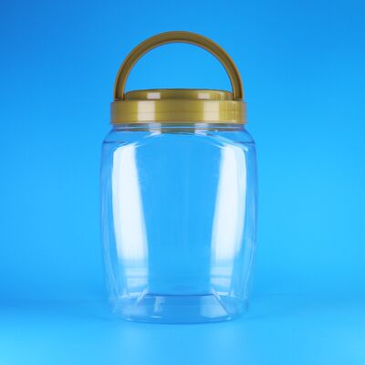 Kwadratowy kształt uchwyt pokrywa Przejrzysty plastikowy PET Ciasteczka Suszone owoce makaronki Puchary do przechowywania