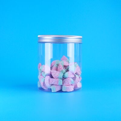 Przejrzysty PET plastikowy okrągły słoik śliwka cukierki skittles owocowe galaretki Mung fasola ciasto śruby pokrywa