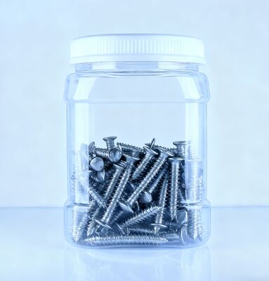 Słoik plastikowy PET kwadratowy z przezroczystą białą pokrywką na skórkę mandarynki i kasztany jadalne, przeznaczony do kontaktu z żywnością