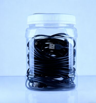 Dobrze uszczelniający plastikowy słoik PET o kwadratowym kształcie, przezroczysty, do ciasta z chińskiego pochrzynu, ciasteczek, z zakrętką